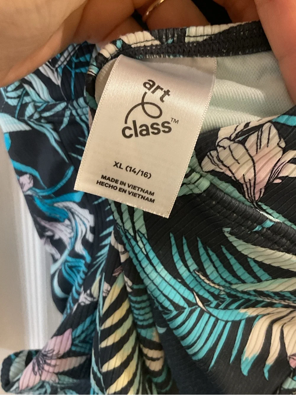 Art class Kids Tropical Floral One-Piece Swimsuit size XL 14/16